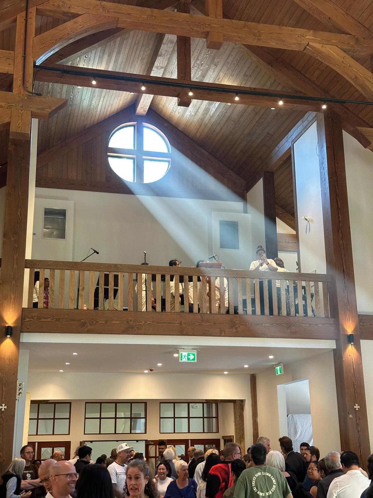 Light through the cross window at Our Lady of the Mountains